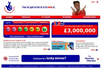 Lotto website